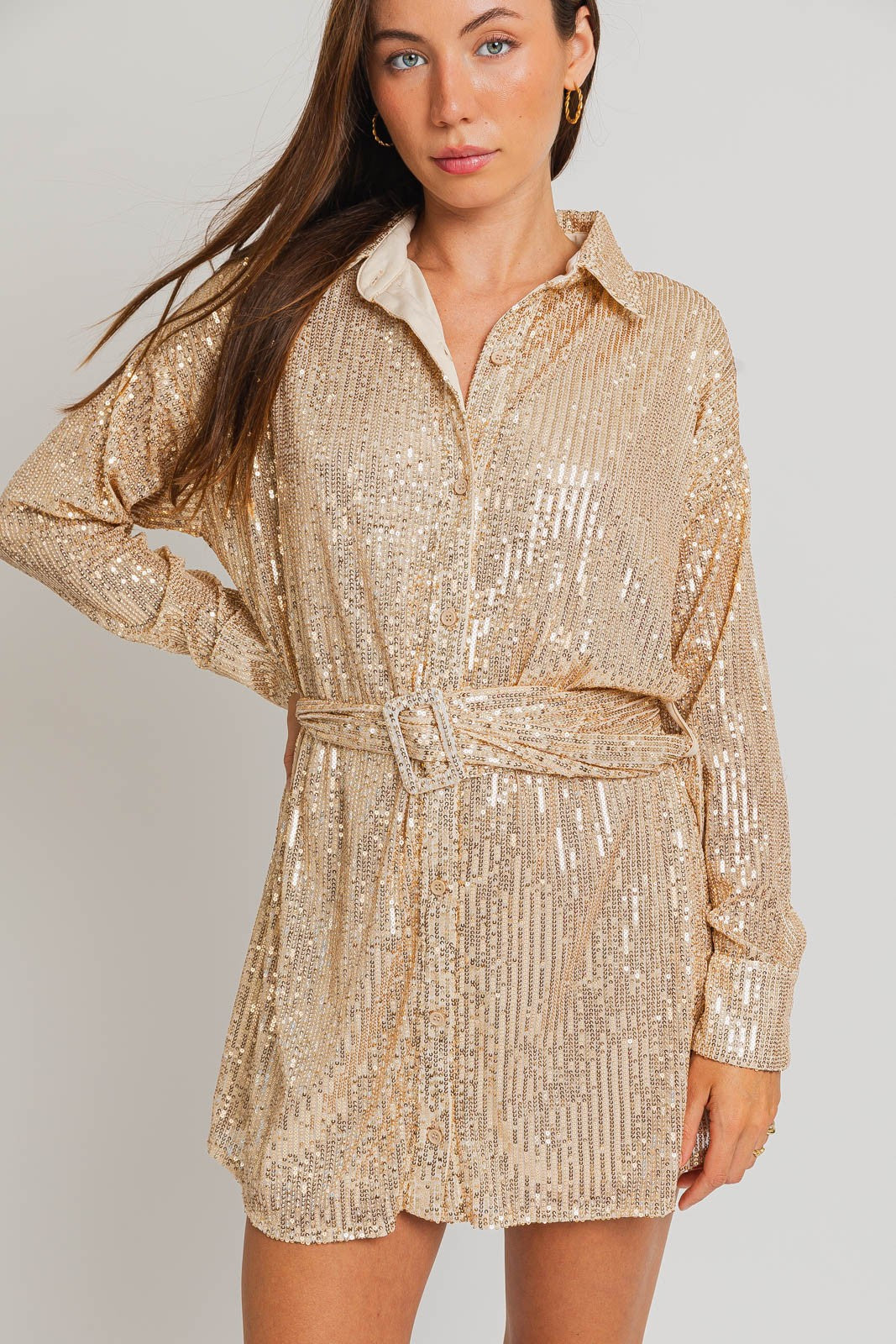 tshirt dress glitter Sparkle Bright Sequin Shirt Dress
