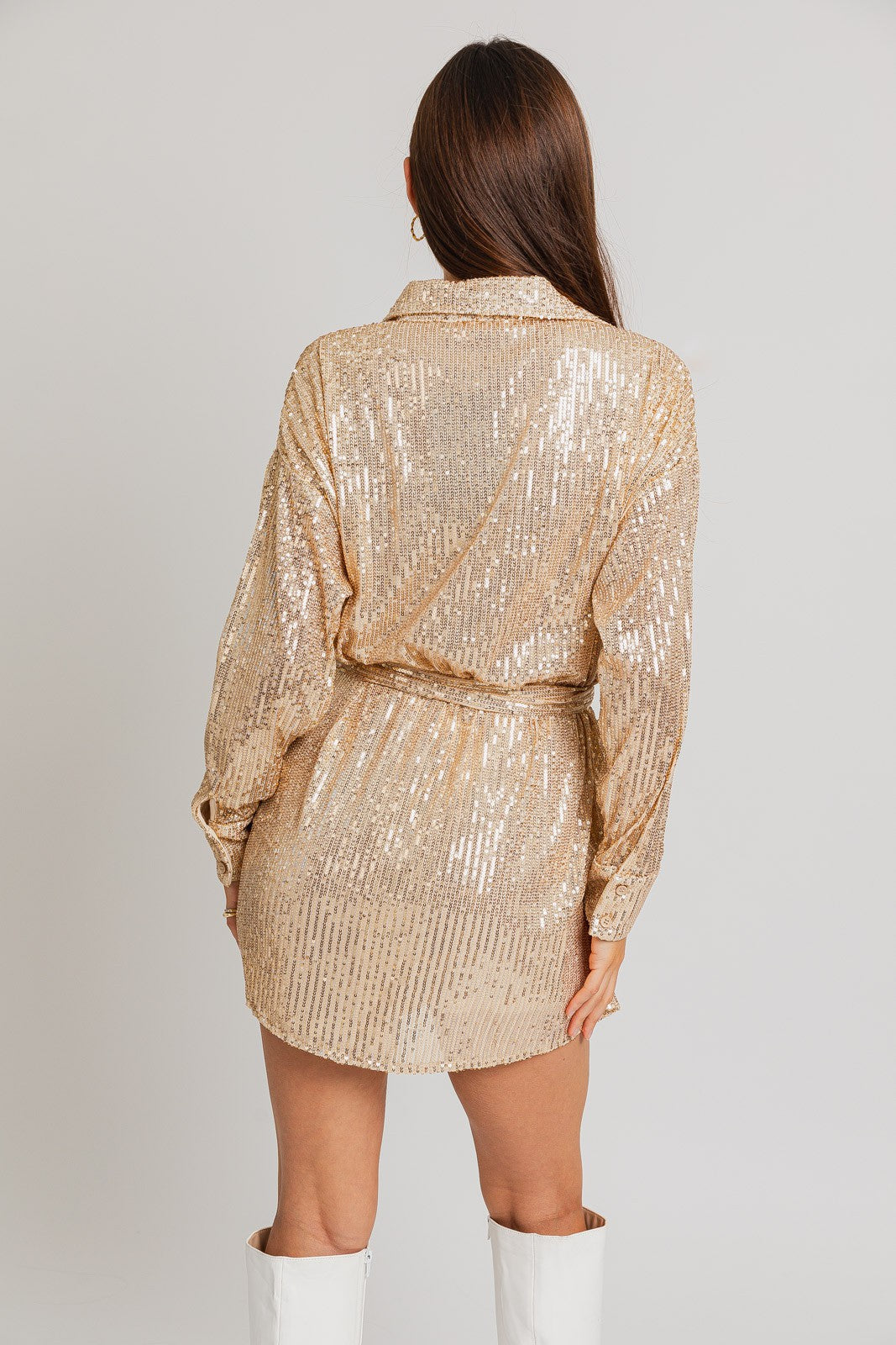 Sequin Shirt Dress Gold / Medium Sequin Shirt Dress Gold / Medium