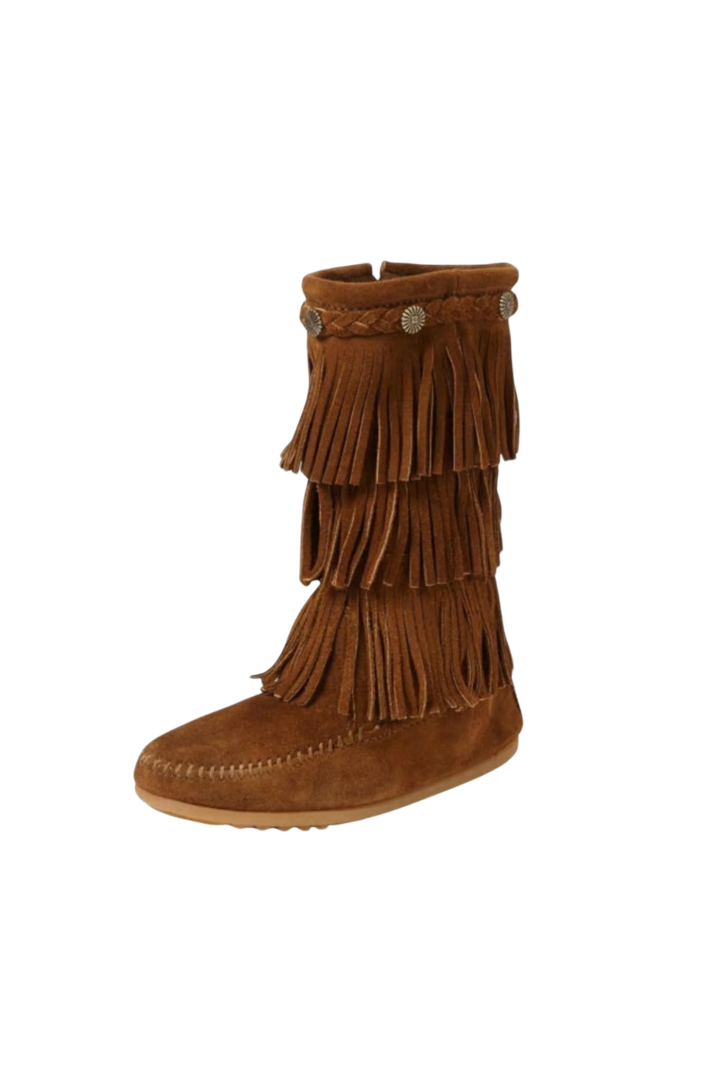 Girls brown fringe boots best sale